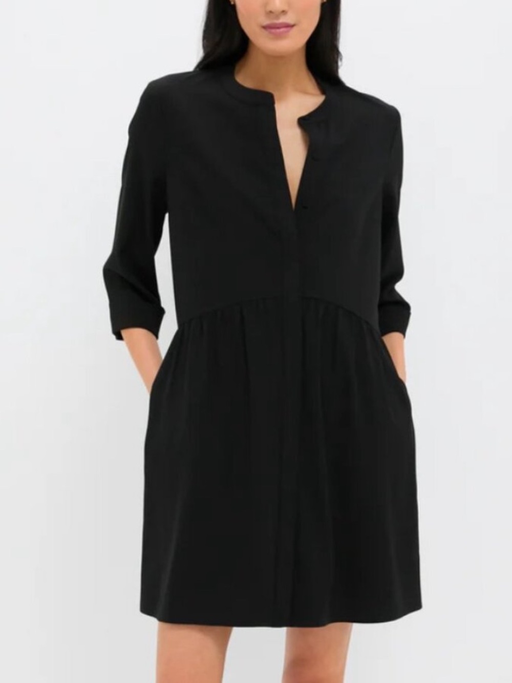 Tuckernuck Royal Black Crepe Shirt Dress (Tags, Never Worn)